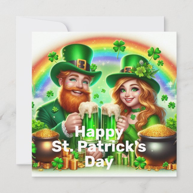 Happy St Patrick's Day Holiday Card (Front)