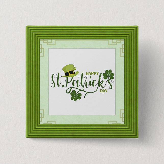 Happy St. Patrick's Day, holiday design, Button (Front)