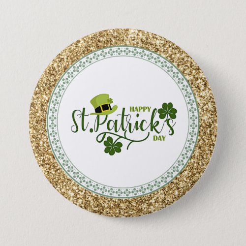 Happy St Patricks Day holiday design Button