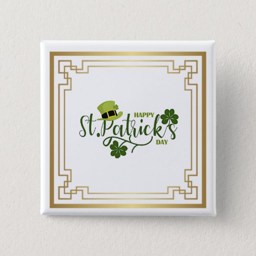Happy St Patricks Day holiday design Button