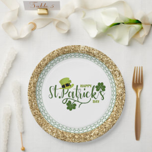 Happy St. Patrick's Day, holiday design, Paper Plates