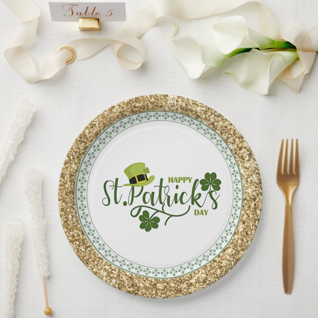 Happy St. Patrick's Day, holiday design, Paper Plates (Wedding)