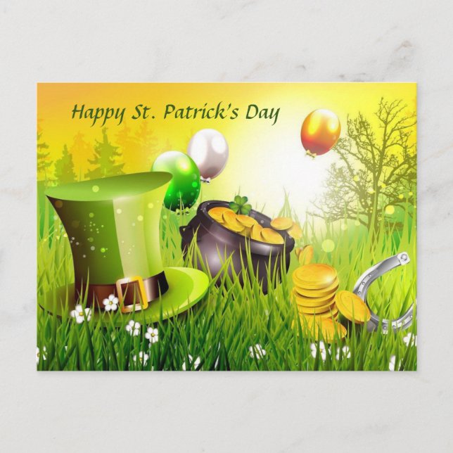 Happy St. Patrick's Day Holiday Postcard (Front)