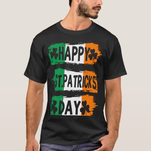 Happy St Patricks Day Ireland Flag Irish Shamrock  T_Shirt