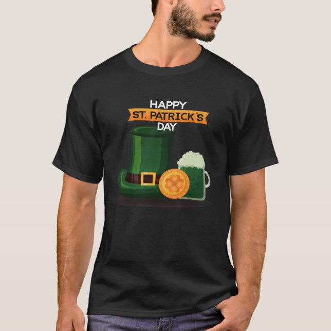 Happy St Patrick's Day Irish American Pride Lucky  T-Shirt (Front)