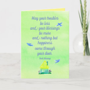 Happy St. Patrick's Day Irish Blessing Home Birds Card