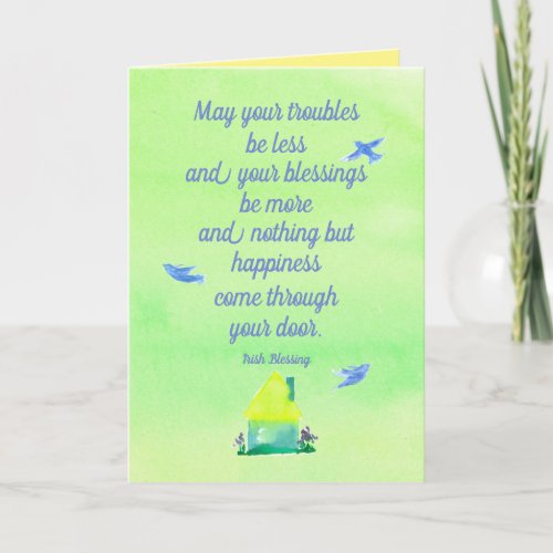 Happy St Patricks Day Irish Blessing Home Birds Card