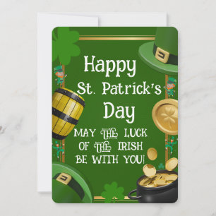 Happy St. Patrick's Day - Irish Blessing & Ornate Invitation
