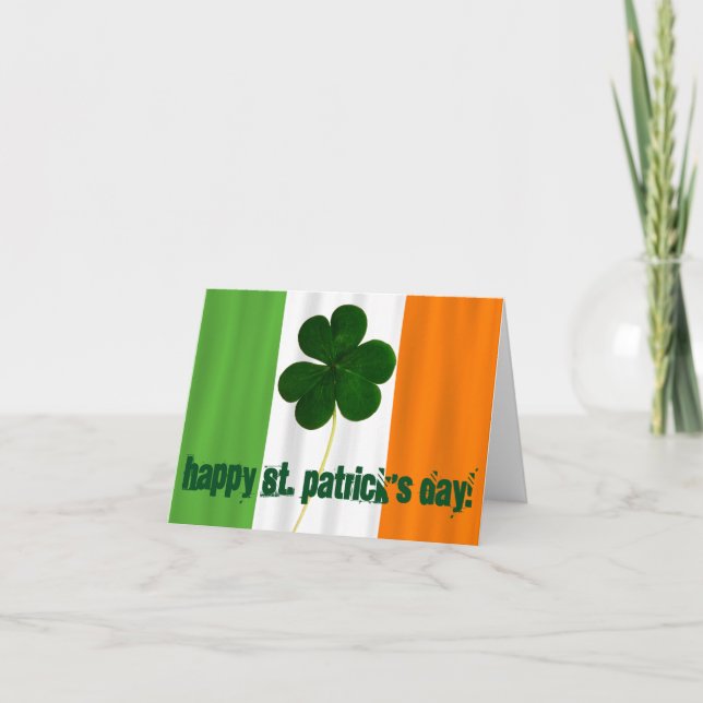 Happy St. Patrick's Day, Irish Flag Color Ireland Card (Front)
