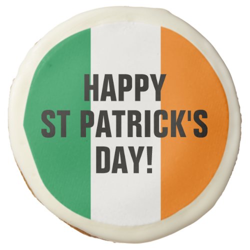 Happy St Patricks Day Irish flag custom sweet Sugar Cookie