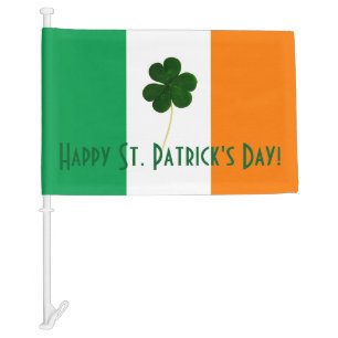 Happy St. Patrick's Day Irish Flag Shamrock
