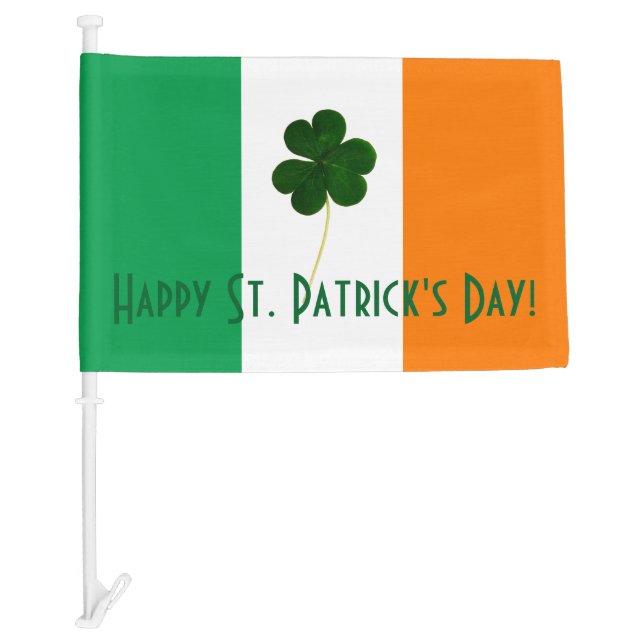 Happy St. Patrick's Day Irish Flag Shamrock (Front)