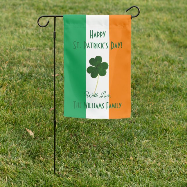 Happy St. Patrick's Day Irish Flag Shamrock (In SItu)