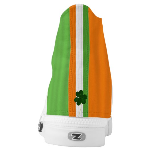 Happy St. Patrick's Day Irish Flag Shamrock Paddy High-Top Sneakers (Left Shoe Back)