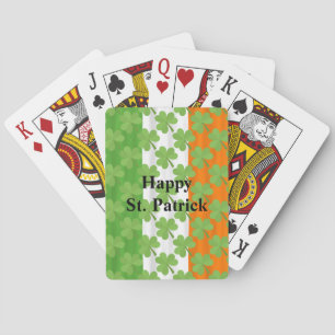 Happy St. Patrick's Day Irish Flag Shamrock Paddy Poker Cards
