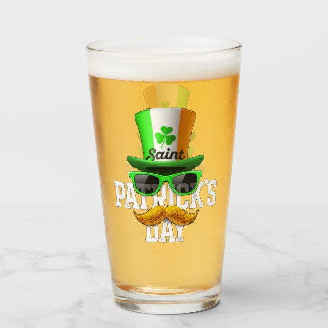 Happy St. Patrick's Day Irish Fun Funny Holiday Glass (Front Filled)