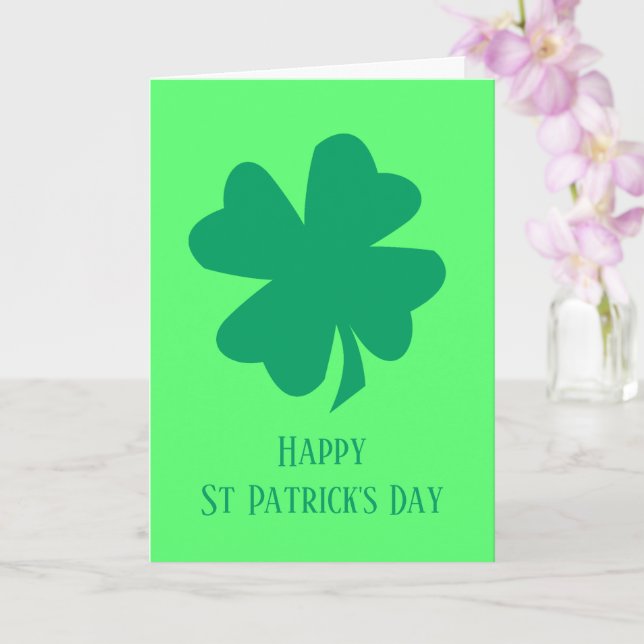 Happy St Patrick's Day Irish Green Shamrock 2025  Card (Orchid)