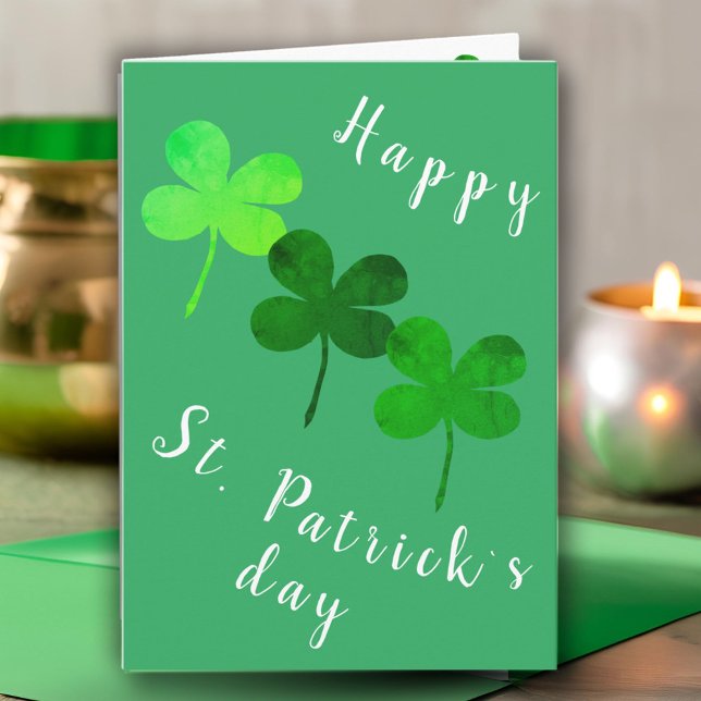 Happy St. Patricks Day Irish Green Shamrock Clover Card (Creator Uploaded)