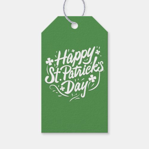 Happy St Patricks Day Irish Green Shamrock Custom Gift Tags