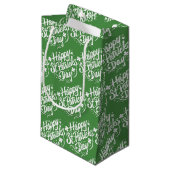 Happy St Patricks Day Irish Green Shamrock Custom Small Gift Bag (Front Angled)