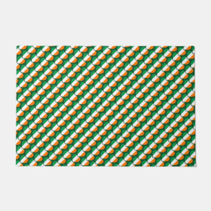 Happy St. Patrick's Day Irish Hearts Flag Pattern Doormat