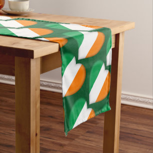 Happy St. Patrick's Day Irish Hearts Flag Pattern Long Table Runner