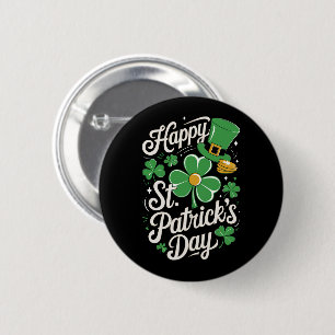 Happy St Patrick's Day Irish Heritage St Patty's  Button