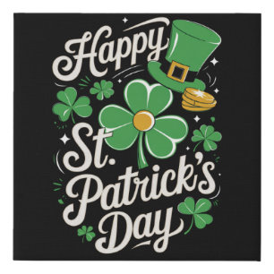 Happy St Patrick's Day Irish Heritage St Patty's  Faux Canvas Print