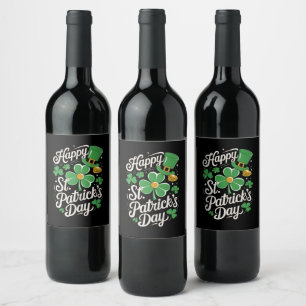 Happy St Patrick's Day Irish Heritage St Patty's Wine Label