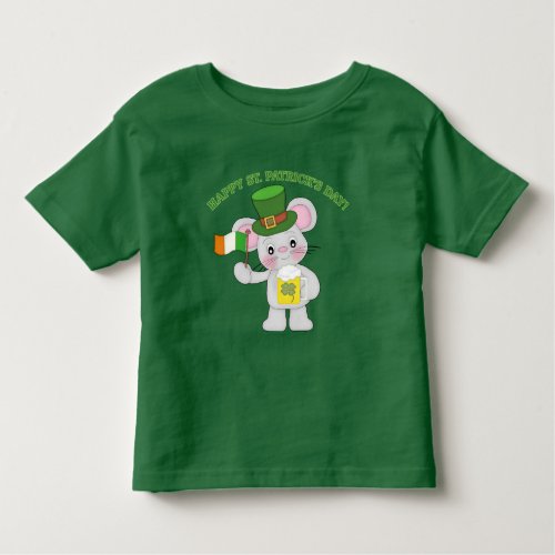 Happy St Patricks Day Irish Mouse Toddler T_shirt