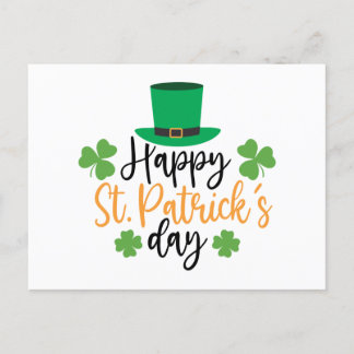 Happy St. Patrick's Day Irish Pride Shamrock Lucky Postcard