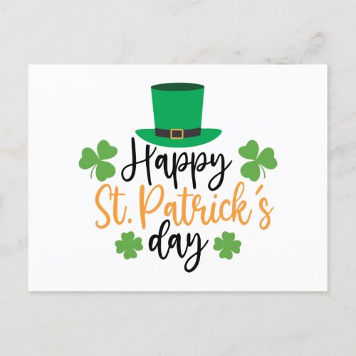 Happy St Patricks Day Irish Pride Shamrock Lucky Postcard