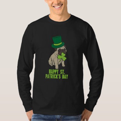 Happy St Patricks Day Irish Pug Dog Cute Saint Pad T-Shirt