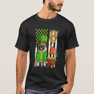 Happy St Patrick's Day Irish Pug Dog In Leprechaun T-Shirt
