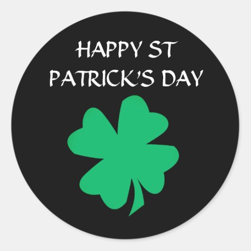 Happy St Patricks Day Irish Shamrock Leaf 2024 Classic Round Sticker