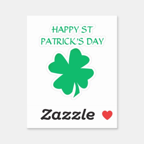 Happy St Patricks Day Irish Shamrock Leaf 2024 Sticker