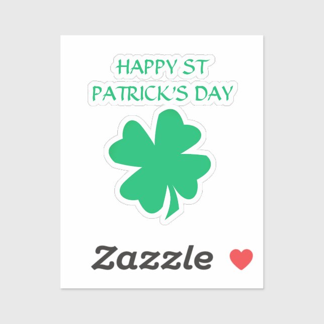 Happy St Patrick's Day Irish Shamrock Leaf 2024 Sticker (Sheet)
