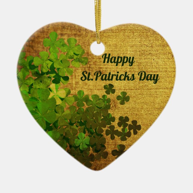 Happy St.Patrick's Day,irish shamrocks Ceramic Ornament (Front)