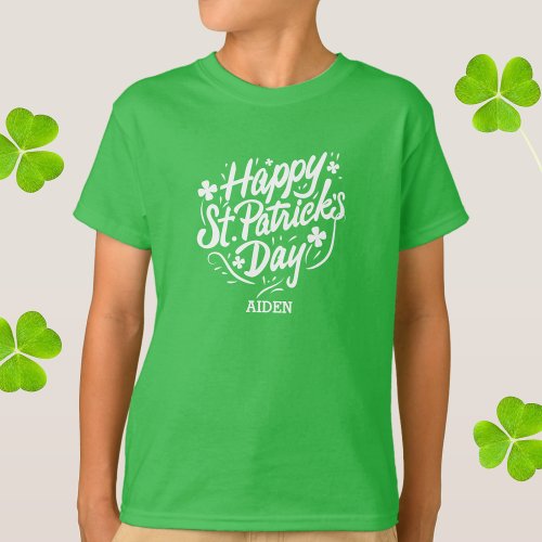 Happy St Patricks Day Irish Shamrocks Personalized T_Shirt