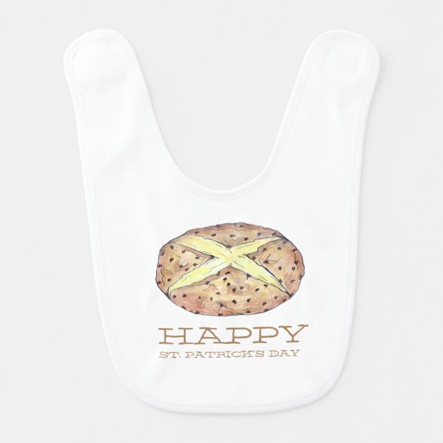 Happy St. Patrick's Day Irish Soda Bread Loaf Bib (Front)