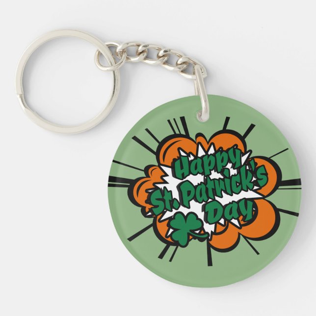 Happy St. Patrick's Day Keychain (Front)