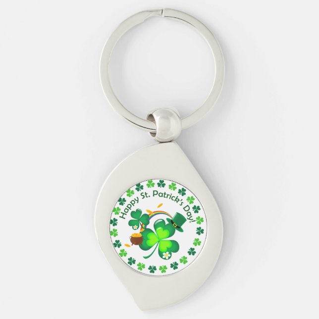 Happy St. Patrick's Day Keychain (Front)