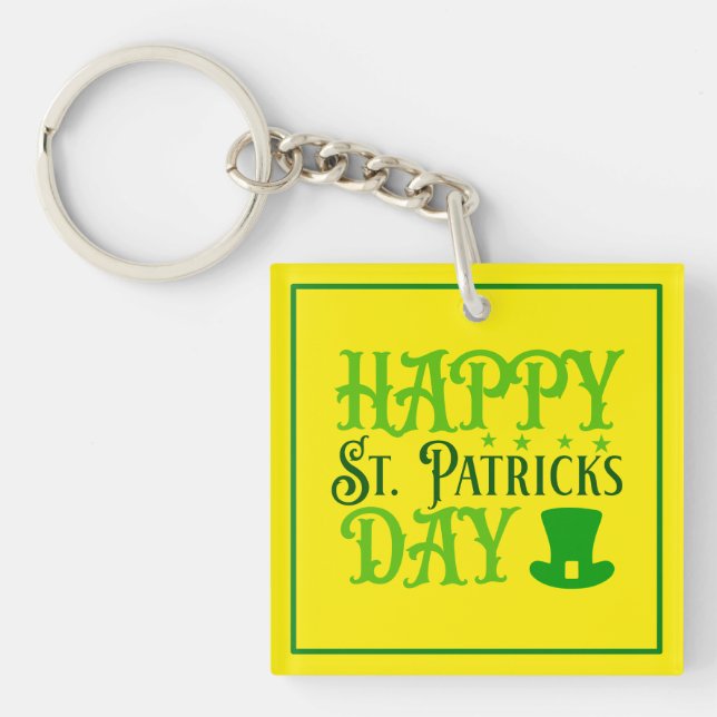 Happy St. Patrick's Day Keychain (Front)