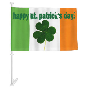 Happy St. Patrick's Day Lá Fhéile Pádraig Irish Car Flag