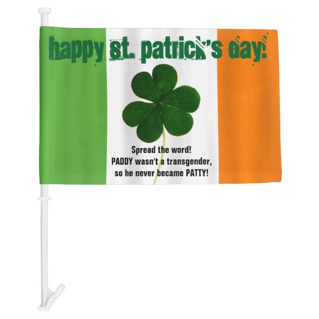 Happy St. Patrick's Day Lá Fhéile Pádraig Irish Car Flag (Front)