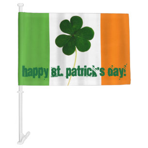 Happy St. Patrick's Day Lá Fhéile Pádraig Irish Car Flag