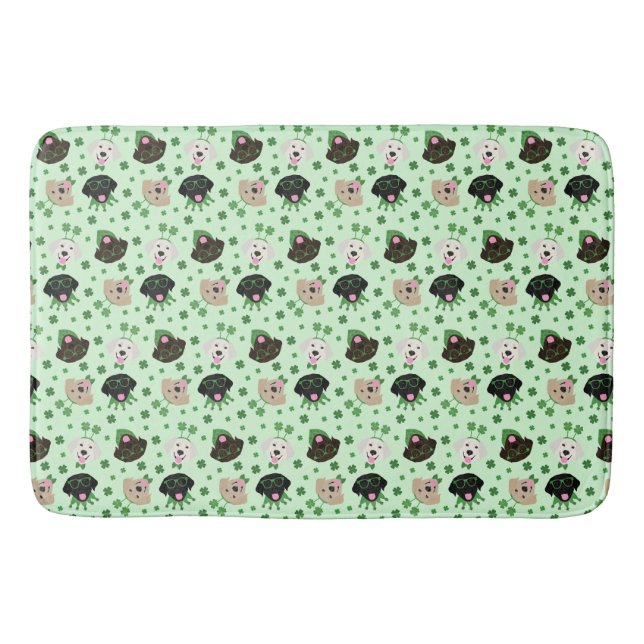 Happy St Patricks Day Labrador Retriever Dogs Bath Mat (Front)