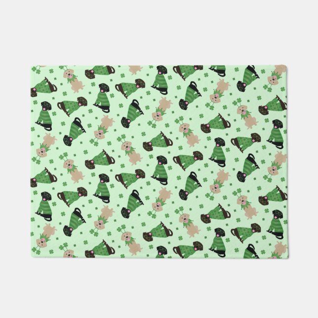 Happy St Patricks Day Labrador Retriever Dogs Doormat (Front)