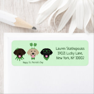 Happy St Patricks Day Labrador Retriever Dogs Label