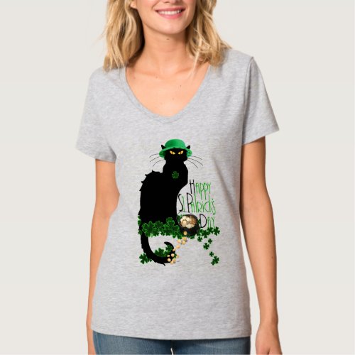 Happy St Patricks Day Le Chat Noir T_Shirt